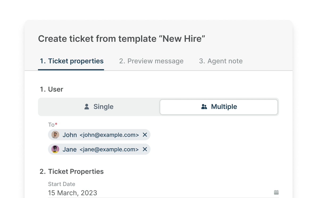 Ticket Template Menu
